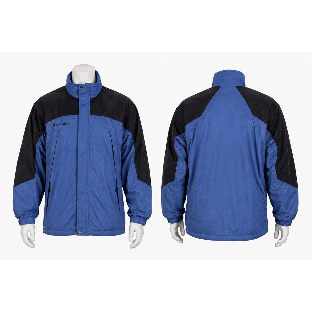 Columbia Womens M Blue Black Colorblock Full Zip Outdoor Jacket Japan L